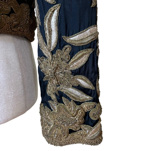 James Benjamin - Vintage Embroidered, Beaded Evening Jacket - Size 8, Black Gold - Picture 13 of 13
